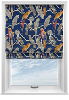 Aviary, Marine - Twist&Fit Roman Blind